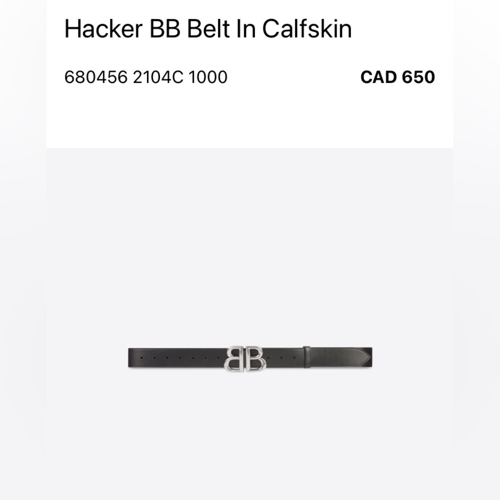 Brand New Authentic Balenciaga x Gucci Hacker BB Unisex Belt 85cm